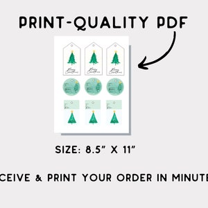 Printable Christmas Gift Tags Set Print Out 8.5 X - Etsy