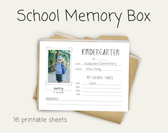School Keepsake Box School Memory Box Back to School Preschool - 12th Grade School Fix Box Memory Box for Kids Teens