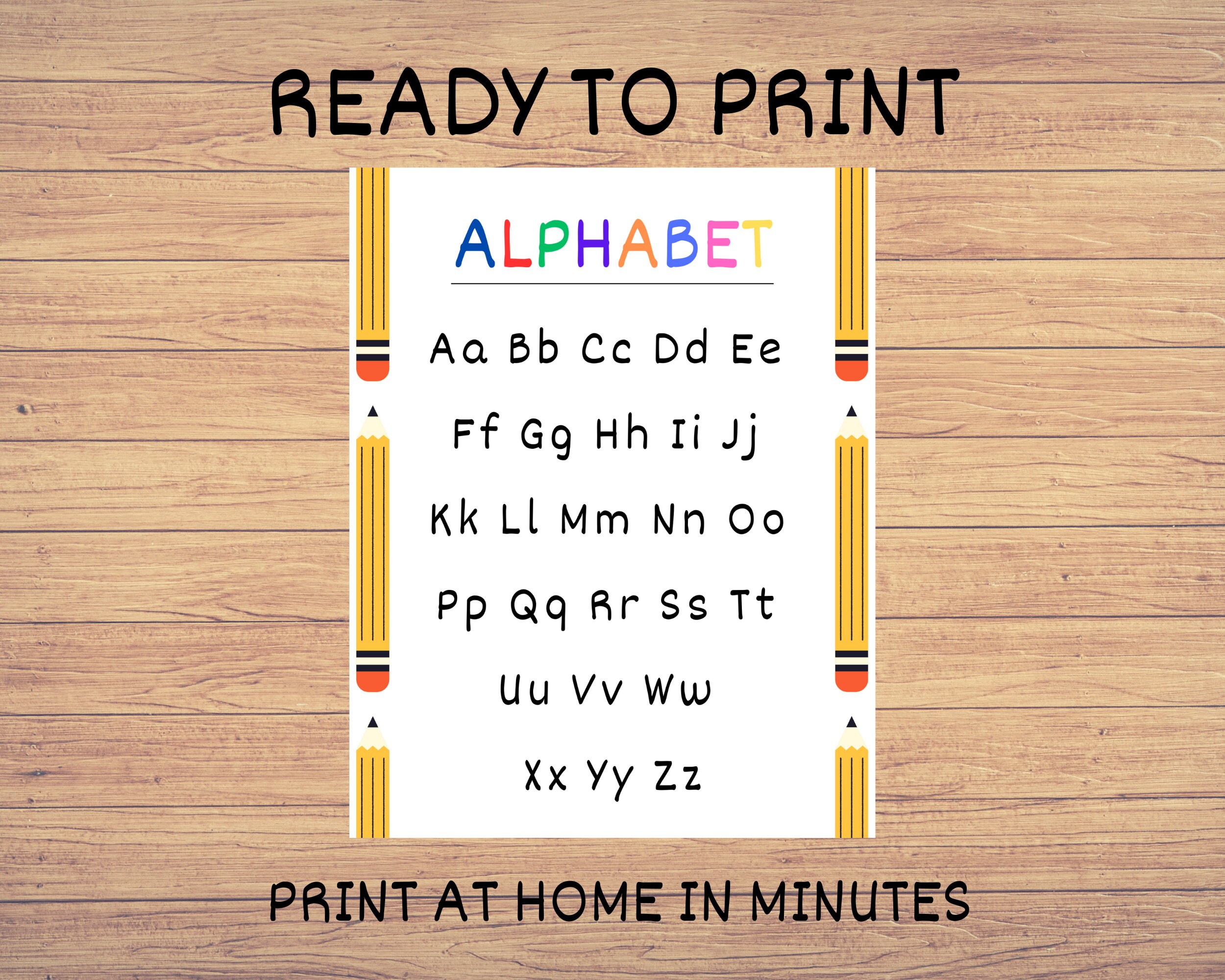 Home School Alphabet Wall Art / Education Printable for Classroom ...