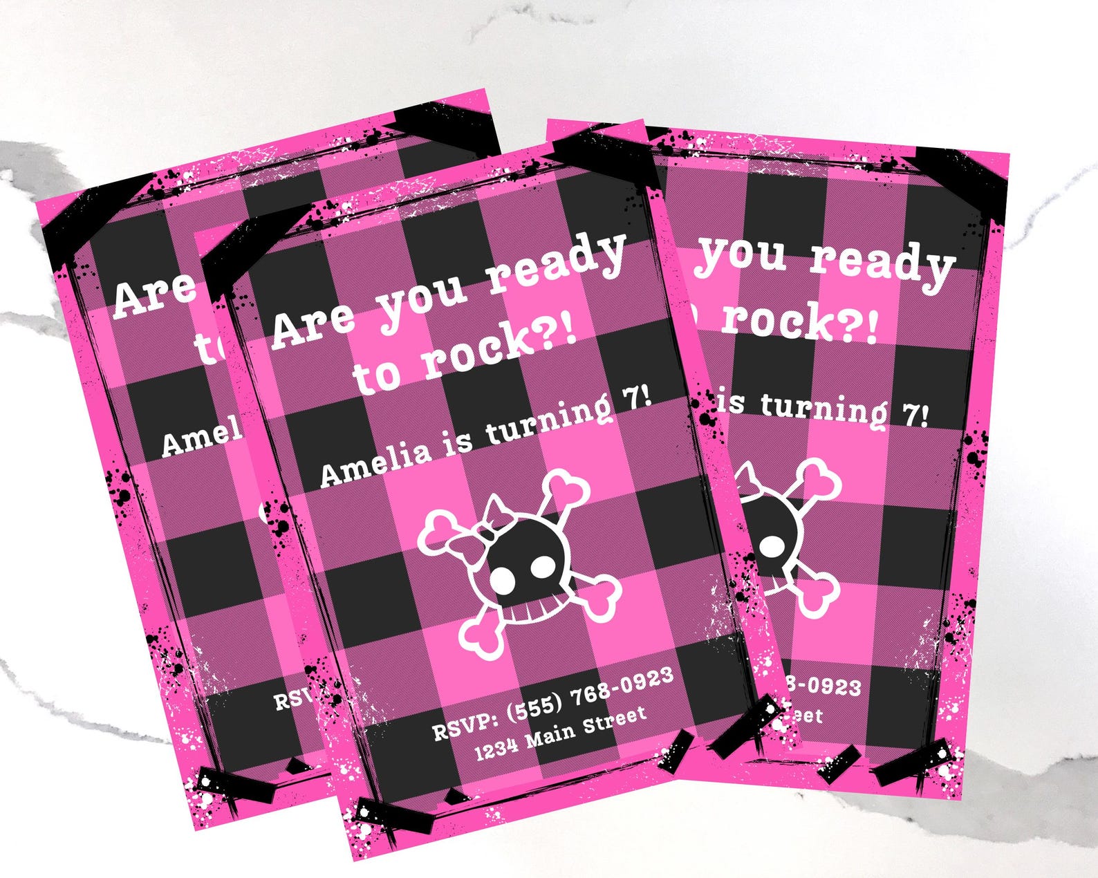Alt Girl Rock N Roll Birthday Party Invitation Template Birthday Party ...