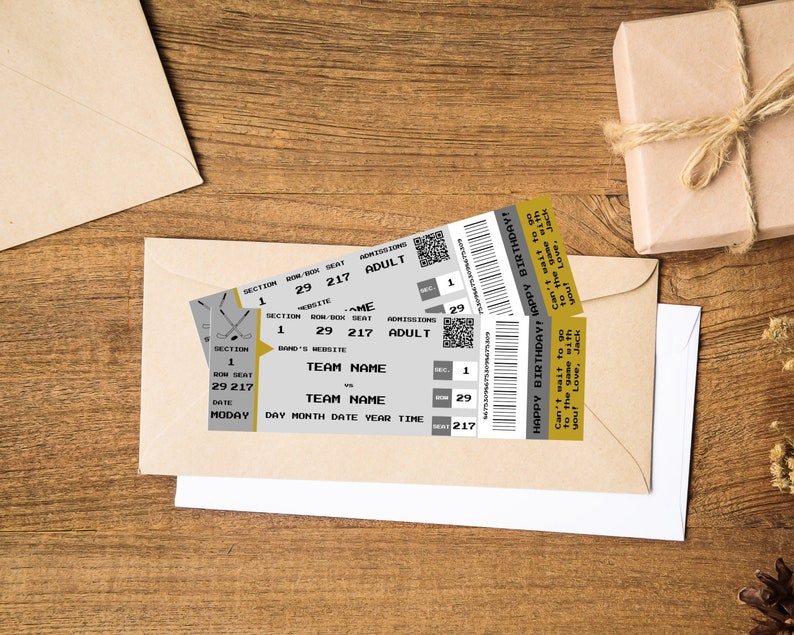 Printable Hockey Ticket- EDITABLE Hockey Game Ticket Template / LA ...
