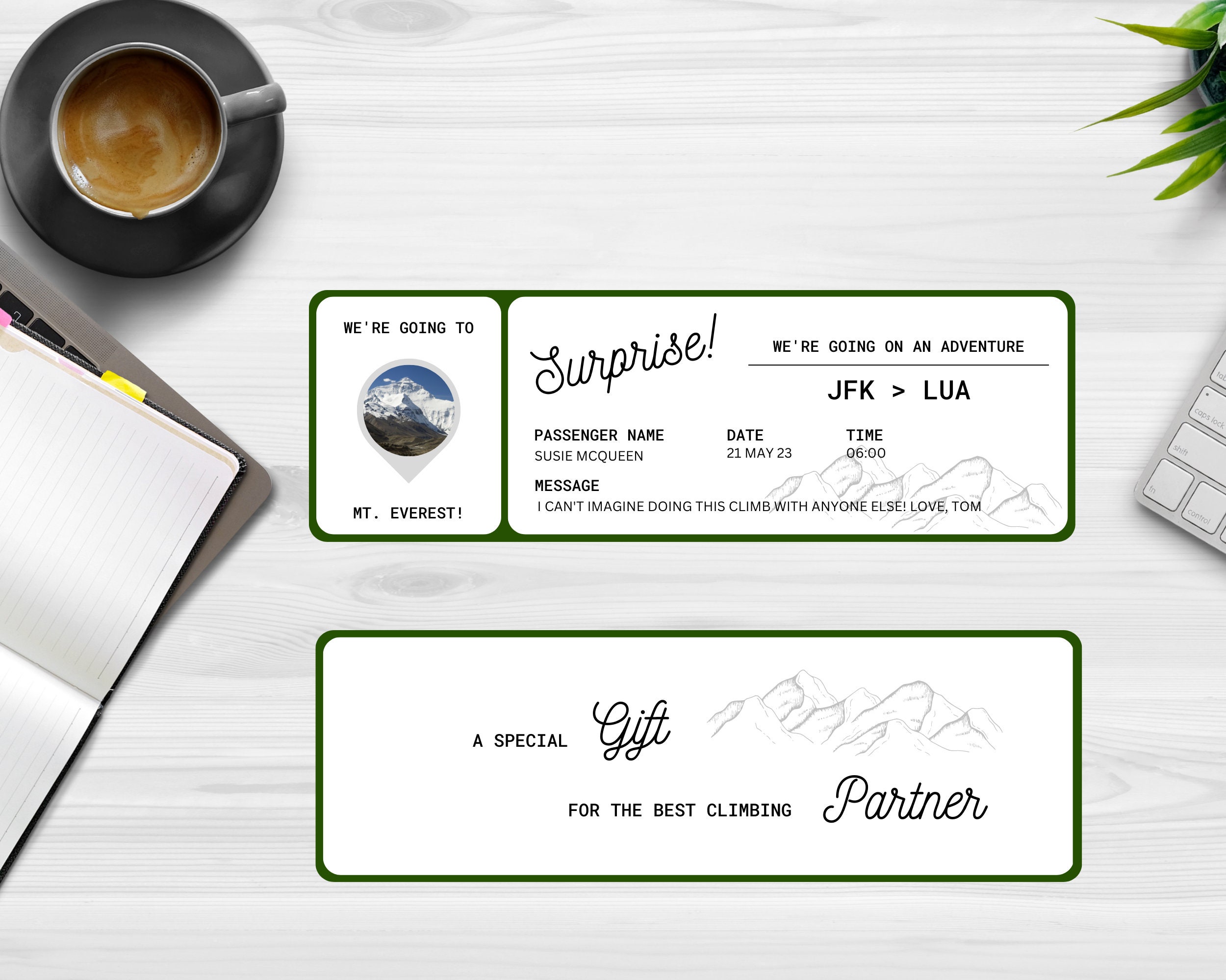 Adventure Printable Plane Ticket EDITABLE Boarding Ticket Template ...