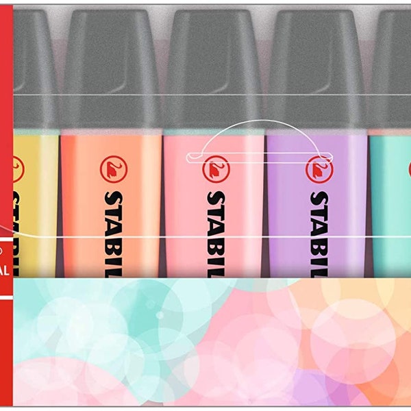 Highlighter STABILO BOSS ORIGINAL Pastel Wallet pack of 6 Assorted Colours