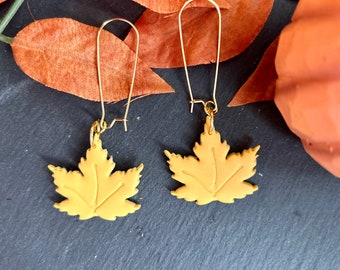 Gold Maple Leaf Earrings