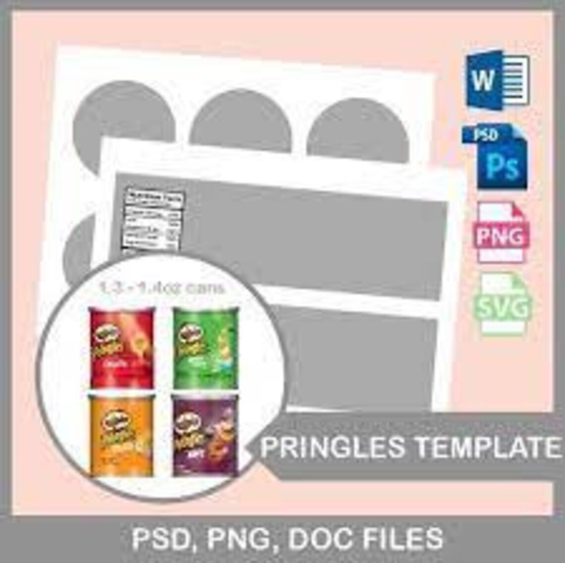 Pringle Template PNG SVG PS | Etsy