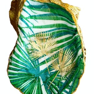 Oyster Shell Ring Dish Seashell Jewelry Holder Decoupage Dish Decoupage  Oyster Dish  Ready To Ship