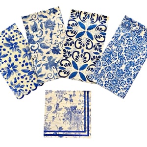Decoupage Paper Napkins Blue Bundle  Chinoiserie Paper Napkins Ephemera Card Making Collage Decoupage Ships 1 Business