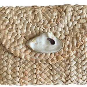 Oyster Shell Clutch  Oyster Shell Straw Bag  Nautical Oyster Shell  Clutch Ships 1 Business Day