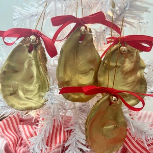 Oyster Shell  Christmas  Ornament Oyster Ornament Seashell Decoupage  Oyster Shell  Christmas Gift Ready To Ship
