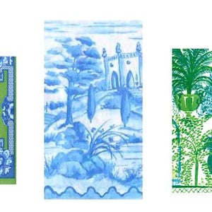Servilletas de papel para decoupage, juego de 3, azul y verde, para manualidades, scrapbooking, creación de tarjetas y collages.