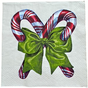 Decoupage Napkins Christmas Candy Canes Christmas  Ornaments Paper Napkins Ships 1 Business Day