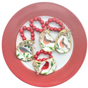 Oyster Shell Napkin Rings Christmas Napkin Rings Beads Coastal Decor Shell Tableware Birds Oyster Shell  Napkin Rings Ready To Ship