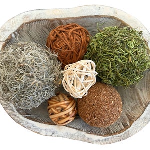 Moss  & Natural Materials  Decorative  Balls Table Decor Moss Orbs  Bowl Fillers Farmhouse  Tiered Tray Decor