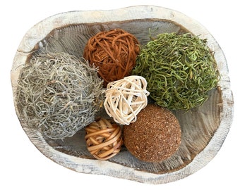 Moss  & Natural Materials  Decorative  Balls Table Decor Moss Orbs  Bowl Fillers Farmhouse  Tiered Tray Decor