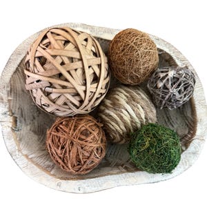 Moss  & Natural Materials  Decorative  Balls Table Decor Moss Orbs  Bowl Fillers Farmhouse  Tiered Tray Decor
