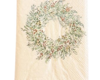 Decoupage Paper Napkin Christmas Wreath