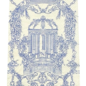 Decoupage Paper Napkin Blue Chinoiserie  Garden Scrapbooking Card Making Collage Decoupage Ships 1 Business