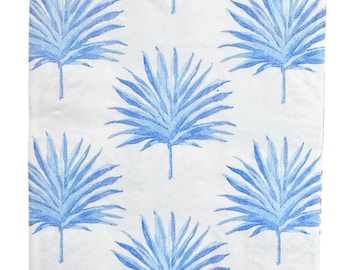 Decoupage Paper Napkin Blue Palms  Ephemera Scrapbooking Card Making Collage