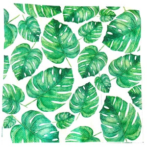Decoupage Paper Napkin Green Leaves  Ephemera Scrapbooking Card Making Collage Decoupage Ships 1 Business