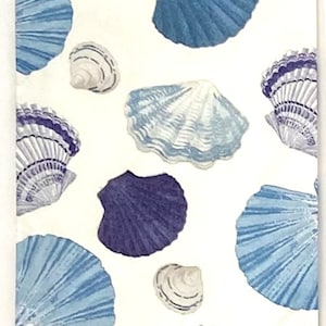 Decoupage Paper Napkin Blue  Shells Ephemera Scrapbooking Card Making Collage Decoupage Ships 1 Business Day