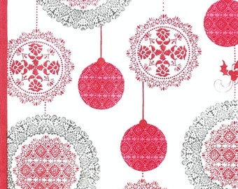 Decoupage Paper Napkin Christmas Ornaments Paper Napkin  Ephemera Scrapbooking Card Making Collage Decoupage Ships 1 Business Day