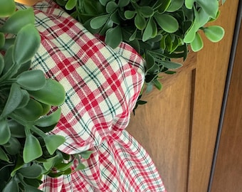 Wreath Sash Plaid Wreath Sash Fall Front Door Decor  Wreath Decor Holiday Wreath Sash Christmas/Winter Decor