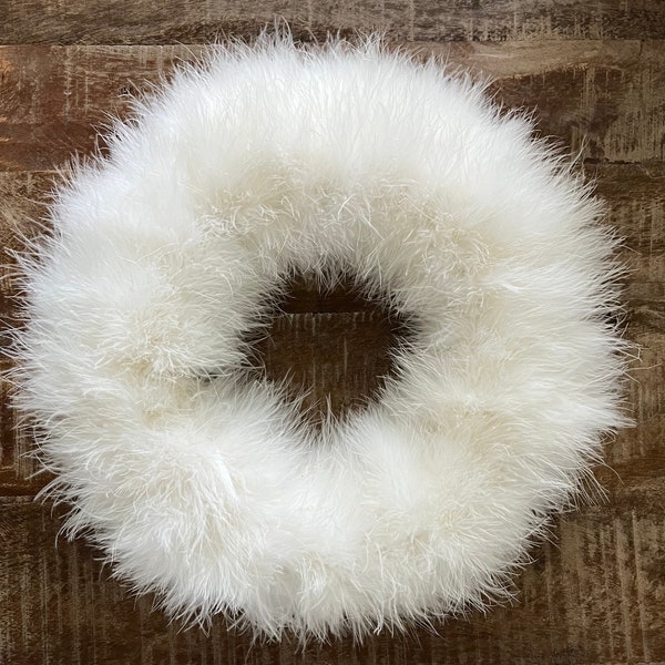 Wreath Marabou Boa Wreath Boa Feather Wreath White Boa Wreath Christmas Wreath Ready To Ship