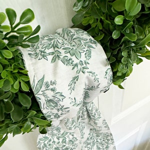 Wreath Sash Sage Chinoiserie Wreath Sash Front Door Decor  Wreath Decor Wreath Scarf  Holiday Decor Wreath Scarf