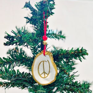Oyster Shell Ornament Oyster Ornament Seashell Decoupage  Oyster Shell Ready To Ship