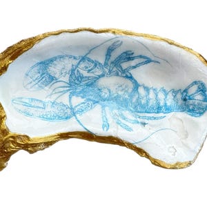 Oyster Shell Ring Dish Lobster Oyster Shell Seashell Jewelry Holder Decoupage Oyster Dish  Ready To Ship
