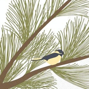 Decoupage Napkin Chickadee Paper Napkin Chickadee & Pine Paper Napkins Ships 1 Business Day