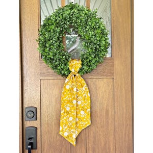 Wreath Sash Boho Mustard Floral  Fall Wreath Sash Front Door Decor  Wreath Decor Holiday Decor Wreath Scarf