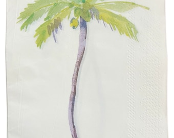 Decoupage Paper Napkin Palm Tree  Ephemera Scrapbooking Card Making Collage Decoupage Ships 1 Business Day