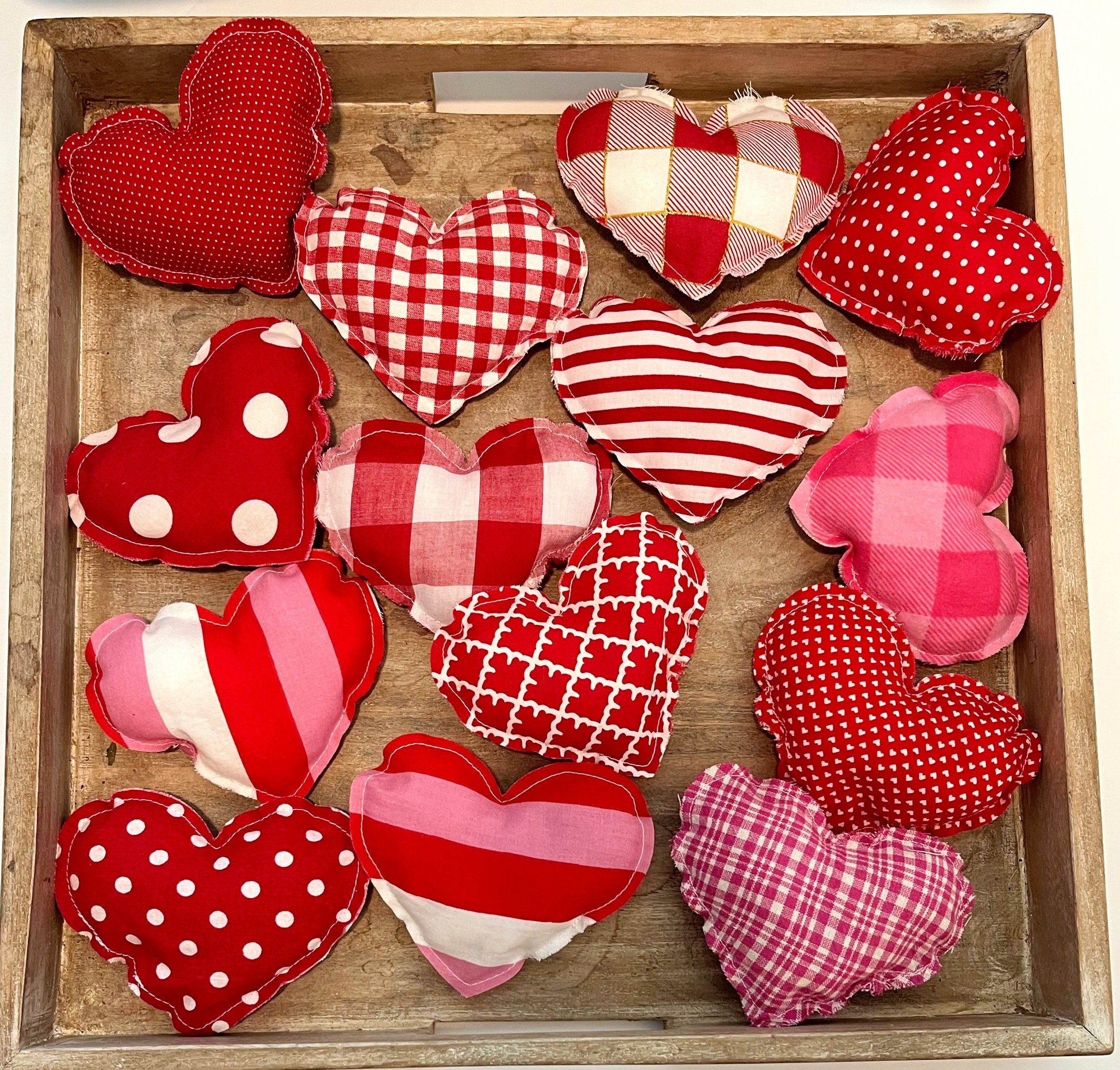 Heart Pillows Heart Bowl Fillers Valentine's Day Decor Etsy