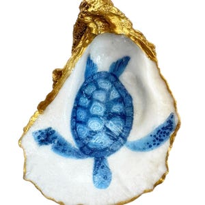 Oyster Shell Ring Dish  Oyster Shell Seashell Decoupage Two Designs  Ready To Ship