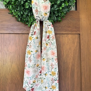 Wreath Sash Vintage Style Floral Wreath Sash Front Door Decor  Wreath Decor  Wreath Scarf