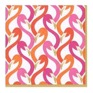 Decoupage Napkins  Flamingo Paper  Napkins  Flamingo Flock Fuchsia Paper Napkins Ships 1 Business Day