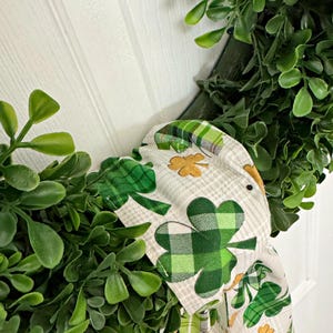 Wreath Sash Green Plaid  Wreath Sash St. Patrick&#39;s Day  NEW Design  Wreath Sash  Front Door Decor  Wreath Decor Holiday Decor
