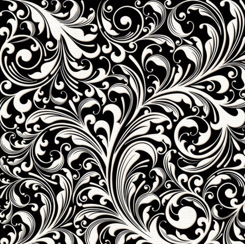 Decoupage Napkins Black Florentine Paper Napkins Junk Journal Etsy