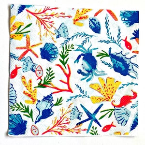Decoupage Paper Napkin Ocean Life Ephemera Scrapbooking Card Making Collage Decoupage Ships 1 Business