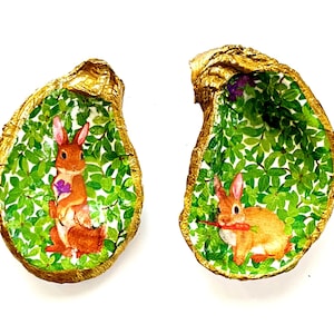 Oyster Shell  Ring Dish Seashell Decoupage Oyster Shell  Ready To Ship