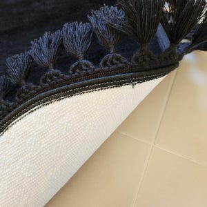 Fringed Soft Plush Black Bathroom Rug Set - Elegant Oval Design With ...