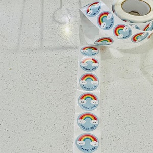 Belle rainbow Petite entreprise merci autocollants, d’un pouce de taille, durable