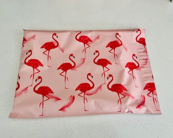 25 10x13 FLAMINGO poly mailers envelopes shipping bags self sealing