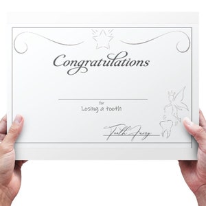 Tooth Fairy Certificate; printable