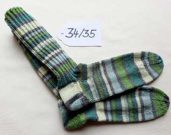 Hand-knitted socks in size 34/35