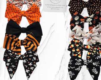 Halloween Sailor Bow: Fall Fabric Hair Bow for Baby, Toddler, Girls