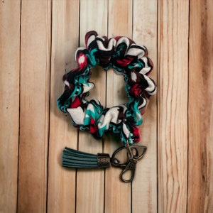 Scrunchie Key Fob, Key Holder, Scrunchies Llavero Wristlet, Regalos para ella, Regalos de damas de honor, Wristlet, Aztec SouthWest Key Fob, Farm Style
