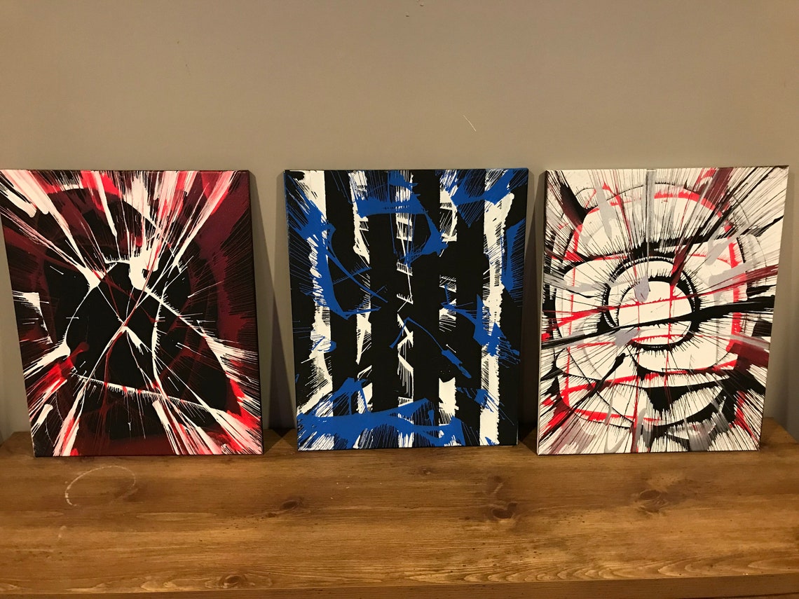Abstract spin art canvas Etsy