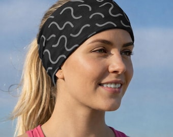 Workout Headband, Running Headband, Yoga Headband, Woman Headband, Bandana Headband, Fitness Headband, Women’s Headband, Black Grey Core